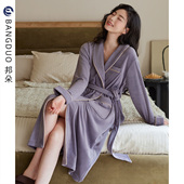 家居服 浴袍春秋款 睡袍女士冬季 珊瑚绒加厚加绒睡衣秋冬海岛绒长款
