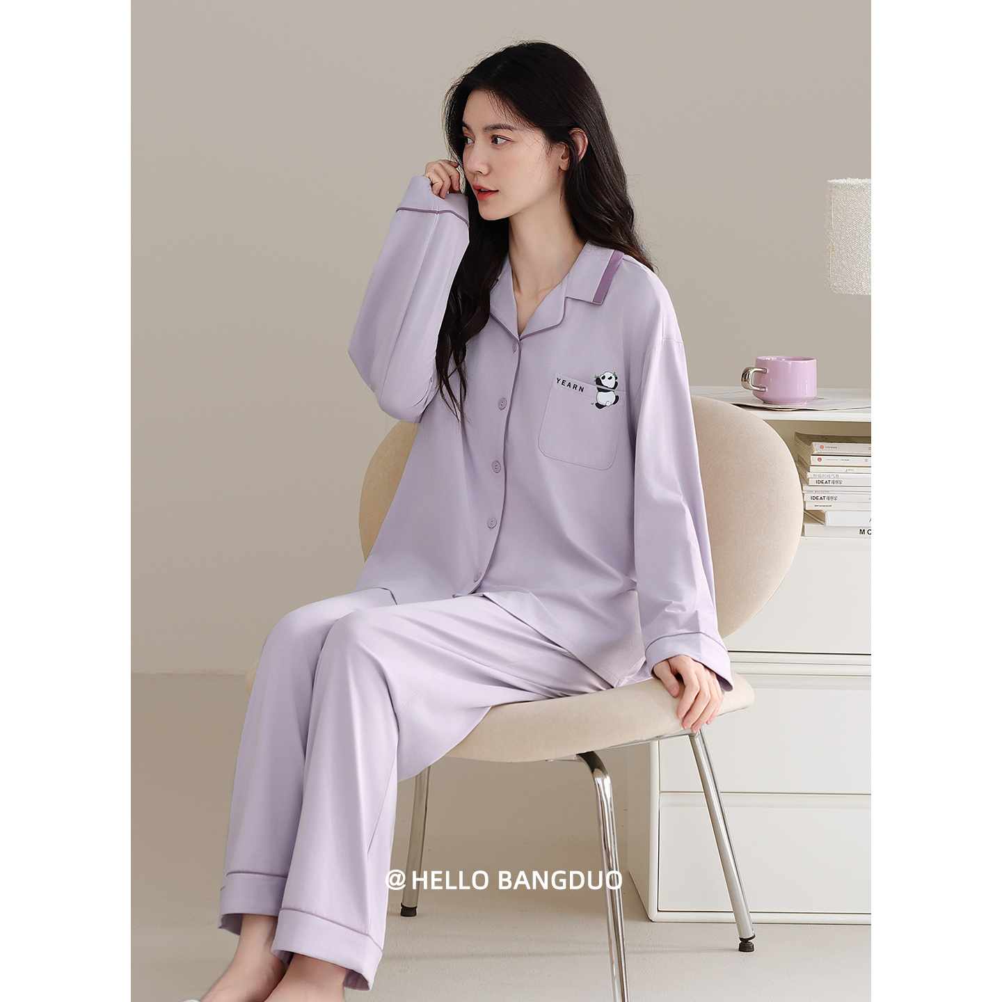 睡衣女士春秋款纯棉长袖家居服