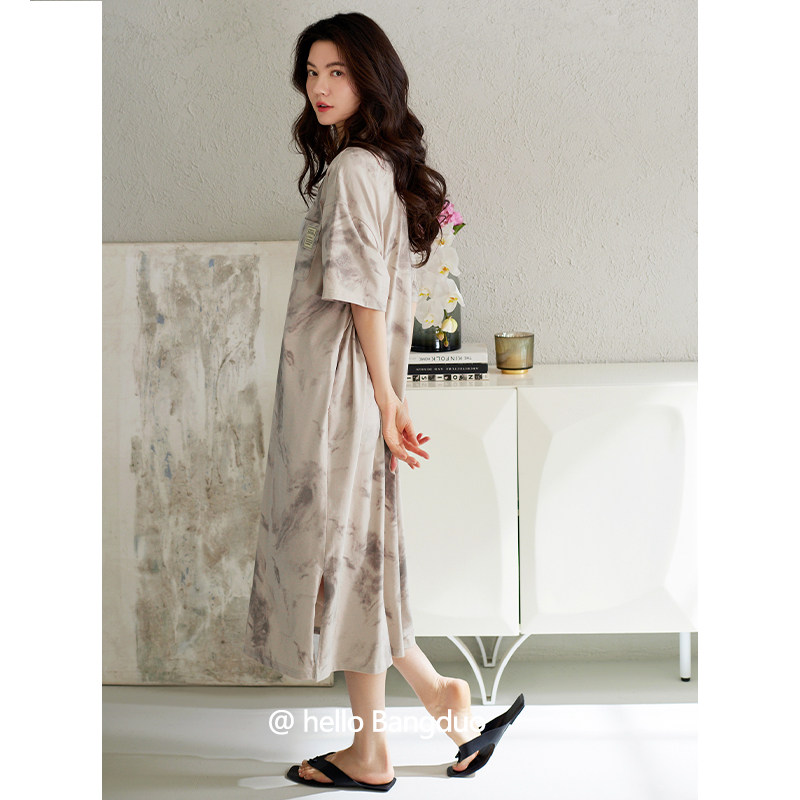 睡裙女士睡衣夏季纯棉短袖薄款夏天长款衬衫开衫夏款高级感家居服,女士内衣/男士内衣/家居服,睡裙,淘宝优惠券,粉丝福利购,淘宝优惠卷