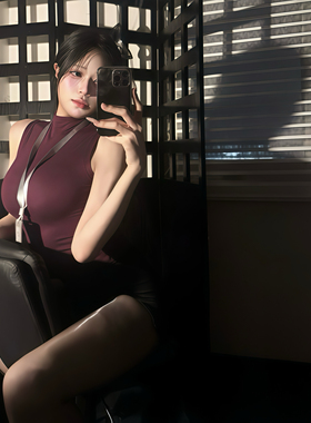 秘书臀裙风无袖背心女职场OL气质修身打底空姐制服夜店内衣免脱衣