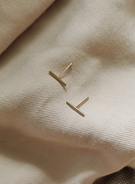 时尚轻奢14k包金t字耳钉简约通勤养耳洞气质百搭耳环耳饰潮00677