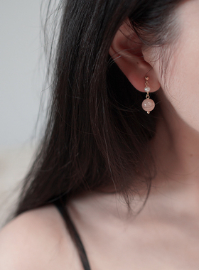 yeajewel手作樱花玛瑙珍珠耳夹无耳洞耳骨夹甜美少女耳环潮21040