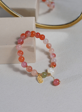 轻奢小众设计如意渐变盐源玛瑙手串甜美少女国风手链礼物女50257