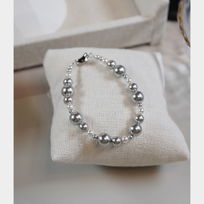 设计感真多麻色珍珠手链气质手环