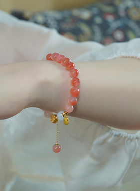 国风小众梅花福渐变盐源玛瑙手串多巴胺少女高级感手链古风50256