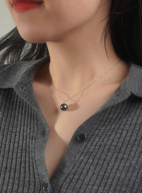 yeajewel黑珍珠满天星项链925银复古轻奢小众锁骨链高级感女31292