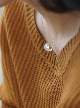 小众轻奢高级感白水晶扭扭珠项链925纯银简约时尚通勤锁骨链51157