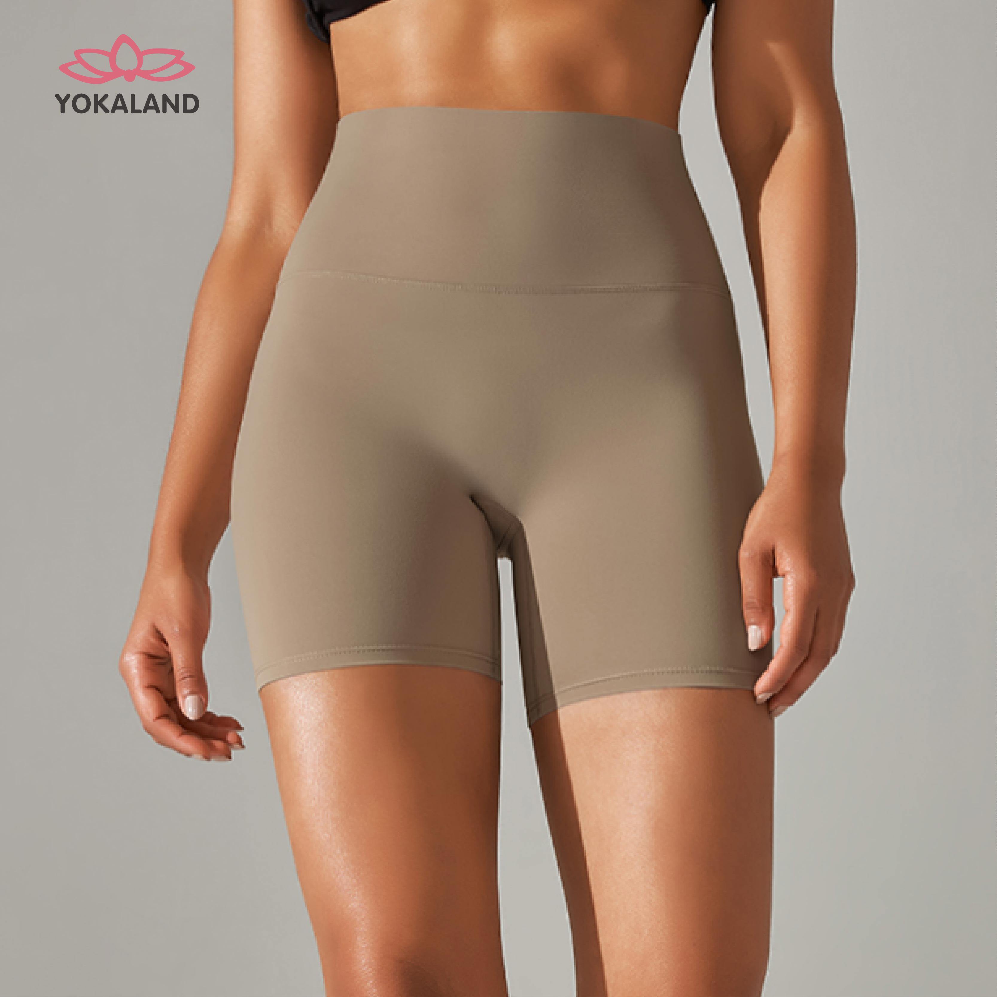 yokaland优卡莲瑜伽运动高腰无尴尬线短裤女跑步健身骑行裤APW002