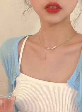 珍珠项链轻奢锁骨链女潮