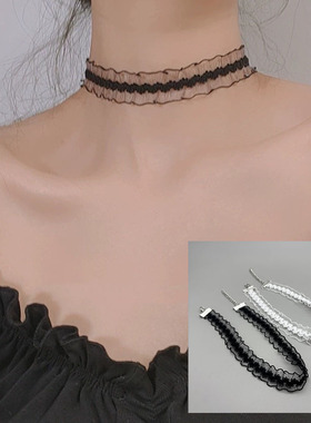 可盐可甜复古蕾丝choker锁骨链