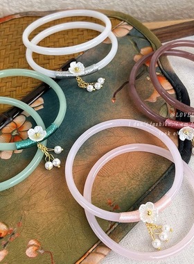 小红书同款仿玉髓花晨月夕手镯