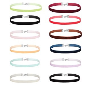 跨境欧美风绒带项圈套装 彩色性感天鹅丝绒颈链choker项链女百搭