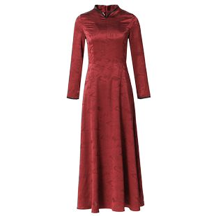 端庄大气连衣裙春秋2026新款轻奢高级感国风改良气质显瘦女长裙