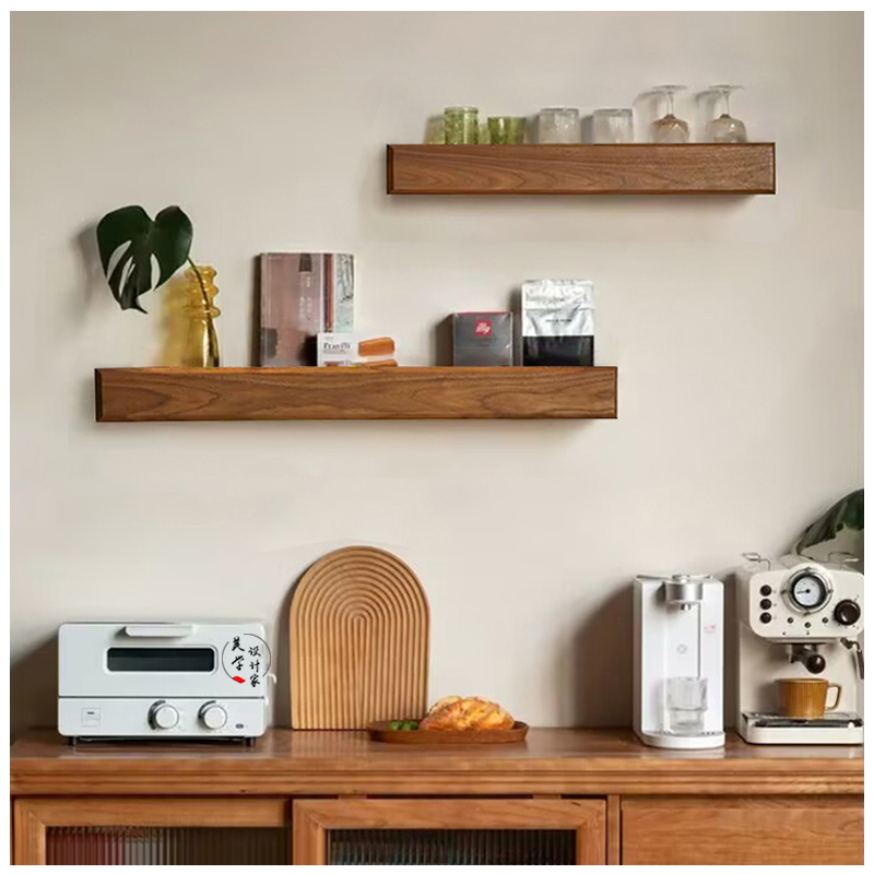 一字型实木一字隔板置物架