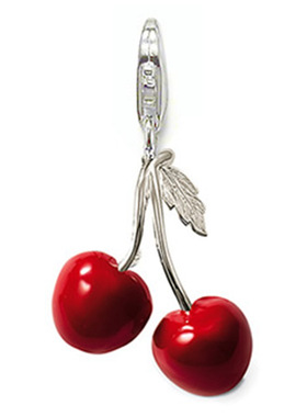 3d立体红色滴胶樱桃车厘子水果吊坠挂坠托马斯萨博时尚个性首饰品