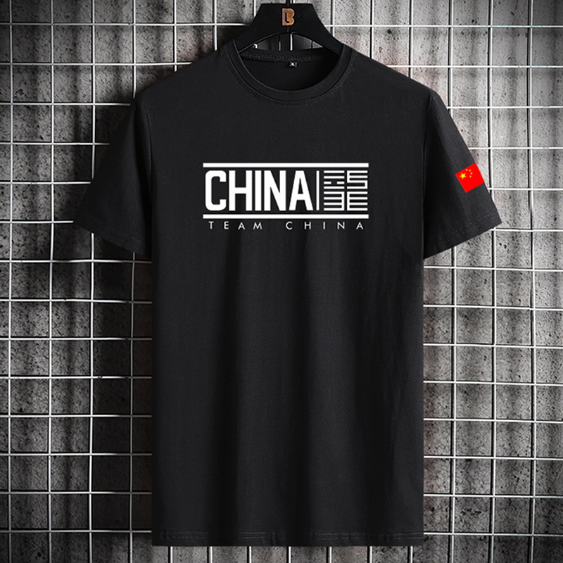 中国队短袖t恤教练服圆领上衣夏