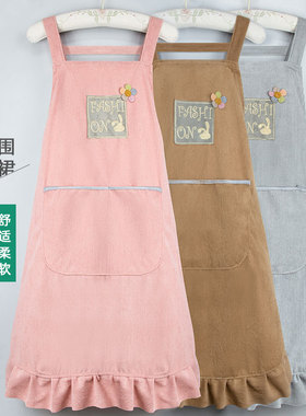 围裙女家用可爱日系工作服2025新款网红厨房餐饮防水防油做饭围腰