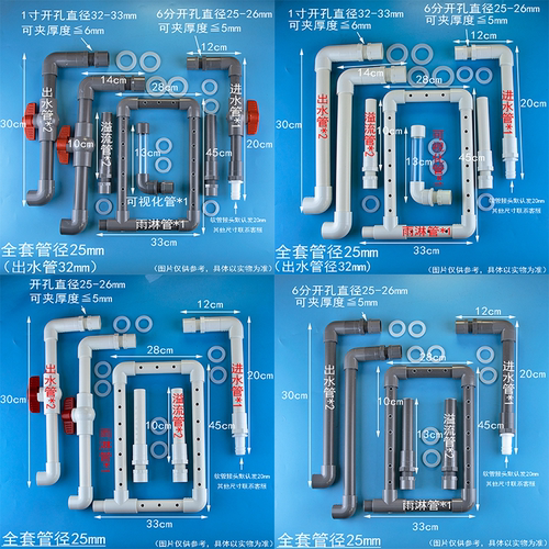 周转箱过滤DIY全套配件进出水