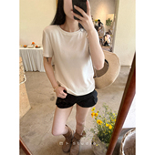 韩版 宽松白色圆领T恤女夏季 新款 巴卜Studio 百搭简约短袖 上衣