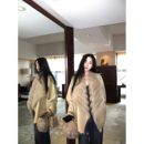 环保皮草上衣 保暖中长款 巴卜Studio 奶茶色狐狸毛外套女秋冬新款