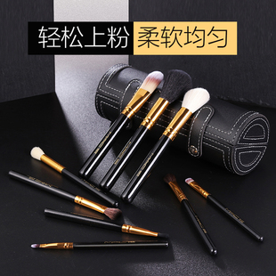 mac化妆刷圆筒套装 专业9支羊毛刷动物毛组合彩妆刷送收纳桶伴手礼