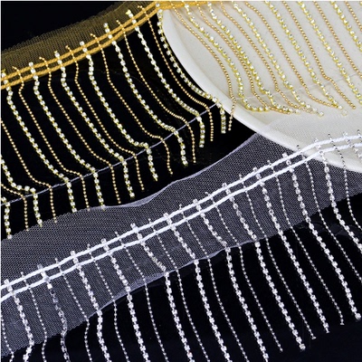 链条花边手工缝流苏钻链