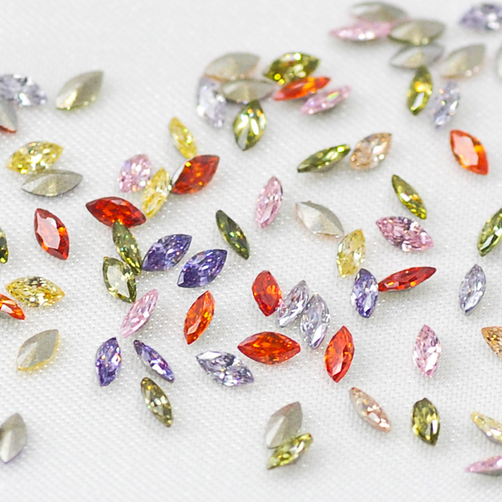 mini锆石透底小马眼彩色尖底微锆