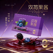 宝宝辅食 黑莓蓝莓真实果粒 洁净配方全家共享 无蔗糖双莓果酱