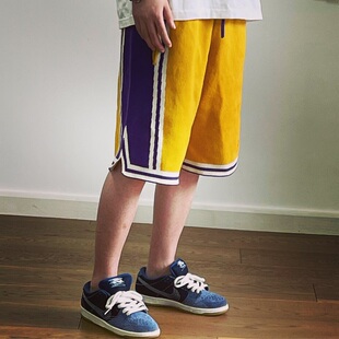 KNIT SHORTS BTTJOB 年湖人针织纯棉陈冠希短裤 元 LAKERS