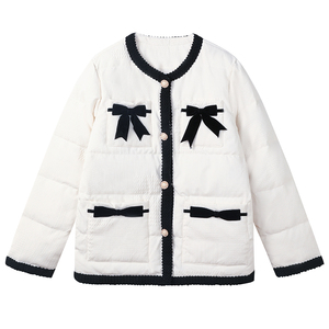 现货22秋冬蝴蝶结小香风羽绒服    178/909/P228/K338图片