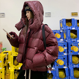 新款现货！安哥拉红短款羽加厚绒服浙宝180A/货号1836/p265控358，女装羽绒服，浙宝180A