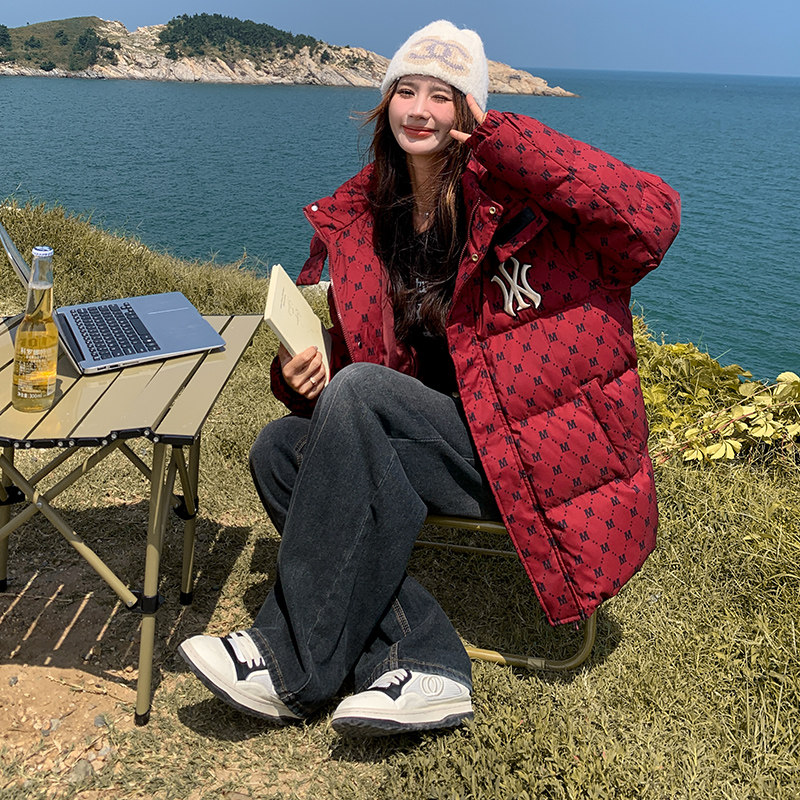 新款现货！韩版学院风印花羽绒服浙宝180A/货号1828/p255控358,女装羽绒服,浙宝180A