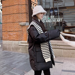 现货韩版中长款带披肩羽绒服178/912/P255/K348