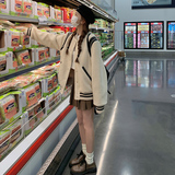 新款现货！羊羔毛棒球服外套休闲风浙宝180A/货号8855/p175控258，女装短外套，浙宝180A
