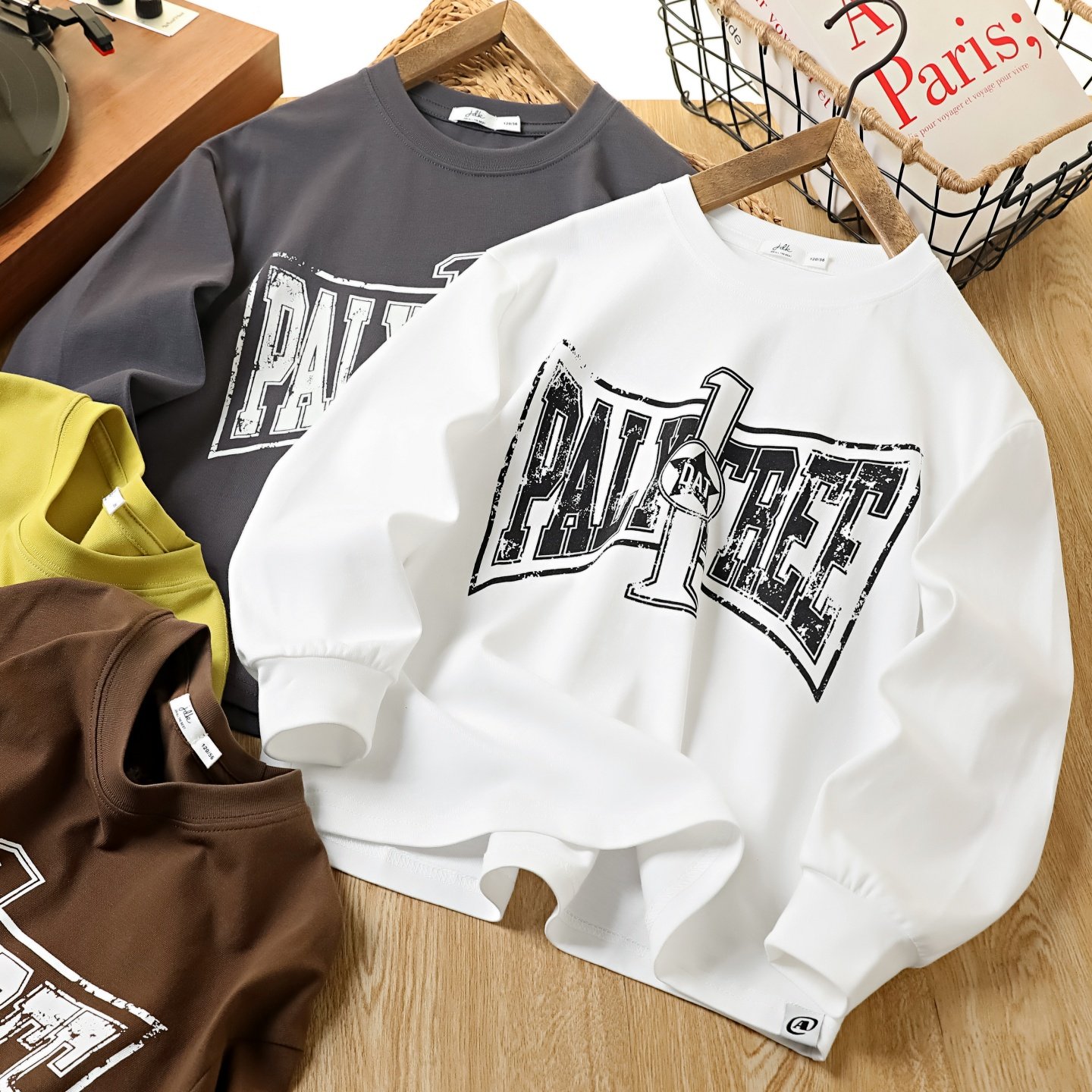 男童宽松长袖T恤2026春季儿童字母圆领套头上衣中大童休闲t打底衫,童装/婴儿装/亲子装,T恤,淘宝优惠券,粉丝福利购,淘宝优惠卷