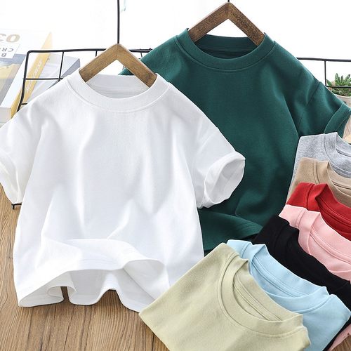 圆领休闲短袖纯色T恤百搭纯棉潮t