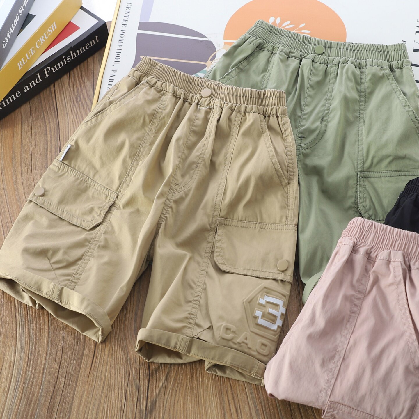 儿童薄款工装七分裤2026夏季男童帅气沙滩短裤中大童百搭休闲中裤