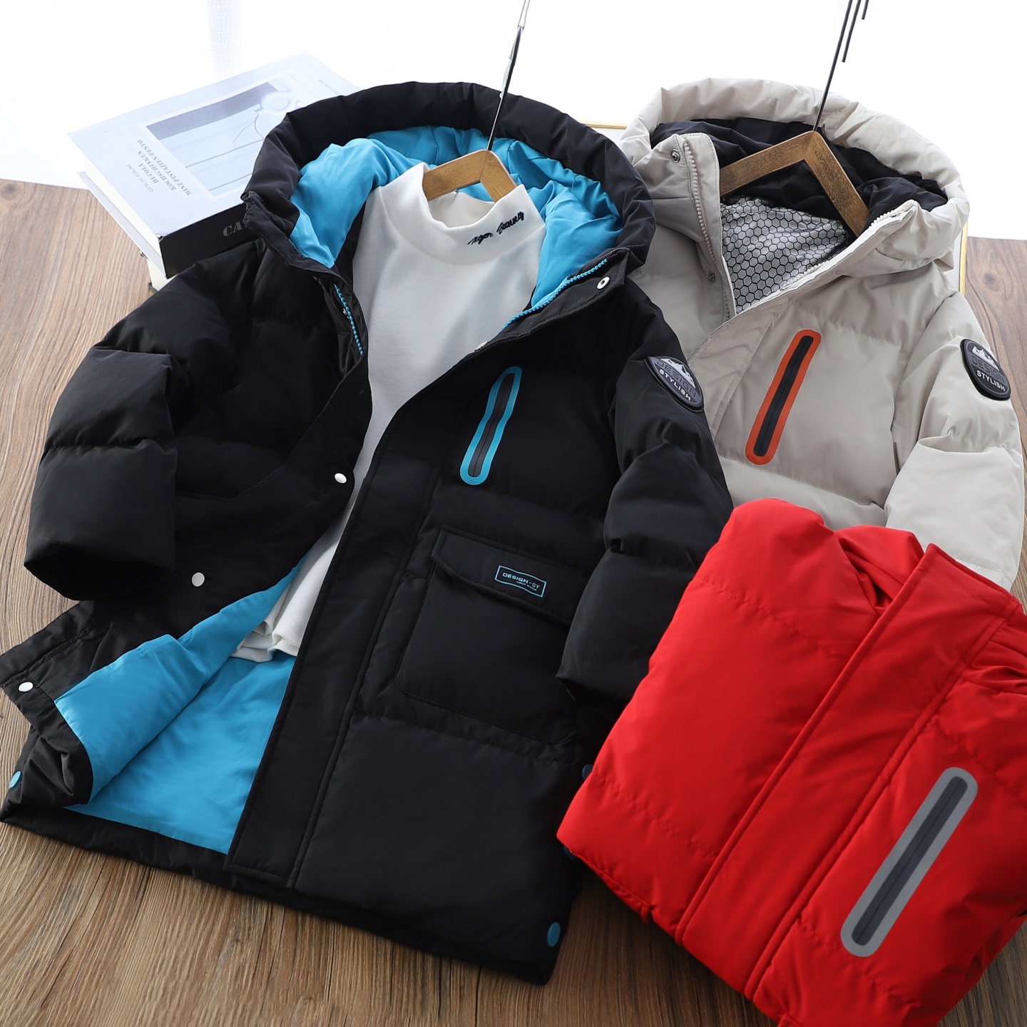 男童加厚90绒羽绒服中长款连帽