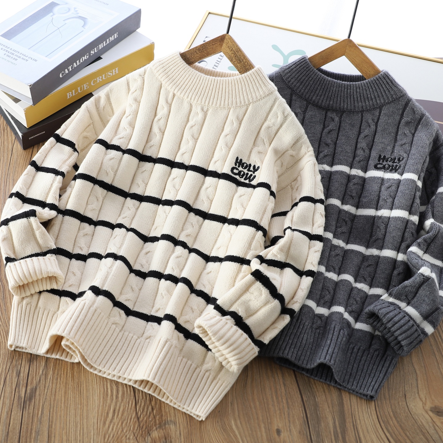 男童洋气提花毛衣2025秋冬季