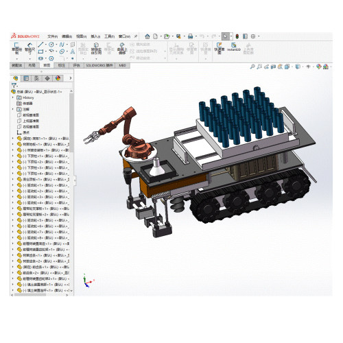 植树机器人三维SW模型3D建模建模素材3D图纸机械参考资料
