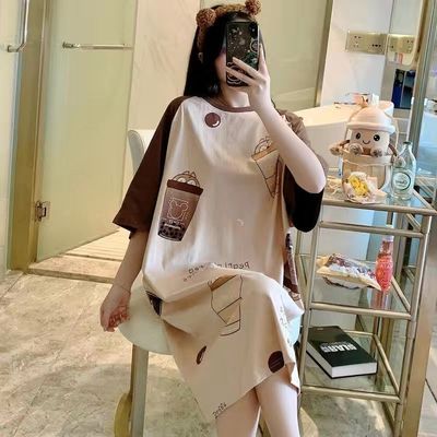 韩版睡裙女士夏纯棉短袖