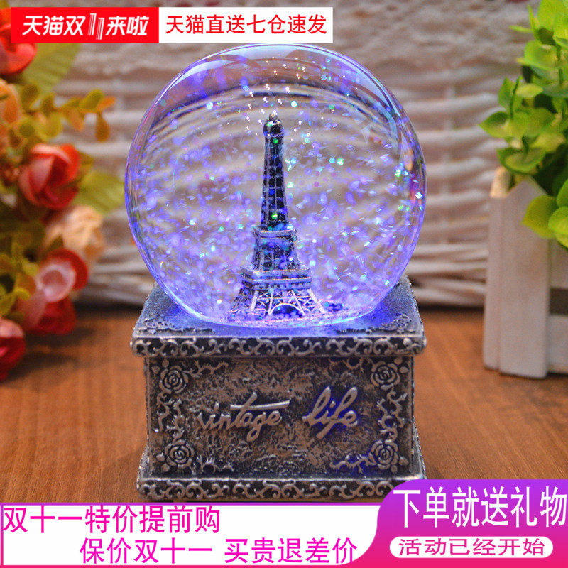 【新款水晶球】创意礼品学生家居水晶球音乐八音盒可爱卧室摆件在类目 家居饰品, 装饰器皿, 音乐盒中 - 来自Buy2taobao.com提供专业的淘宝代购服务