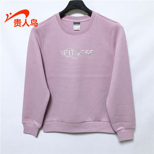 贵人鸟女装卫衣正品2024春新款常规运动休闲圆领套头衫W2241030