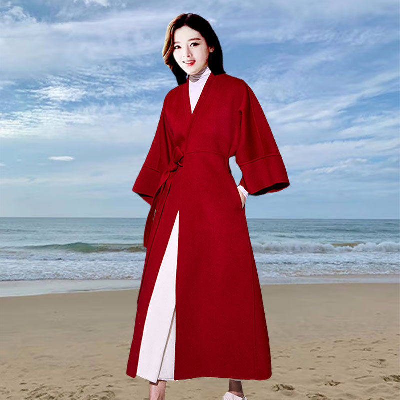 女中式双面绒大衣外套服装裁剪纸样袍子棉袄棉服打板样板来料加工