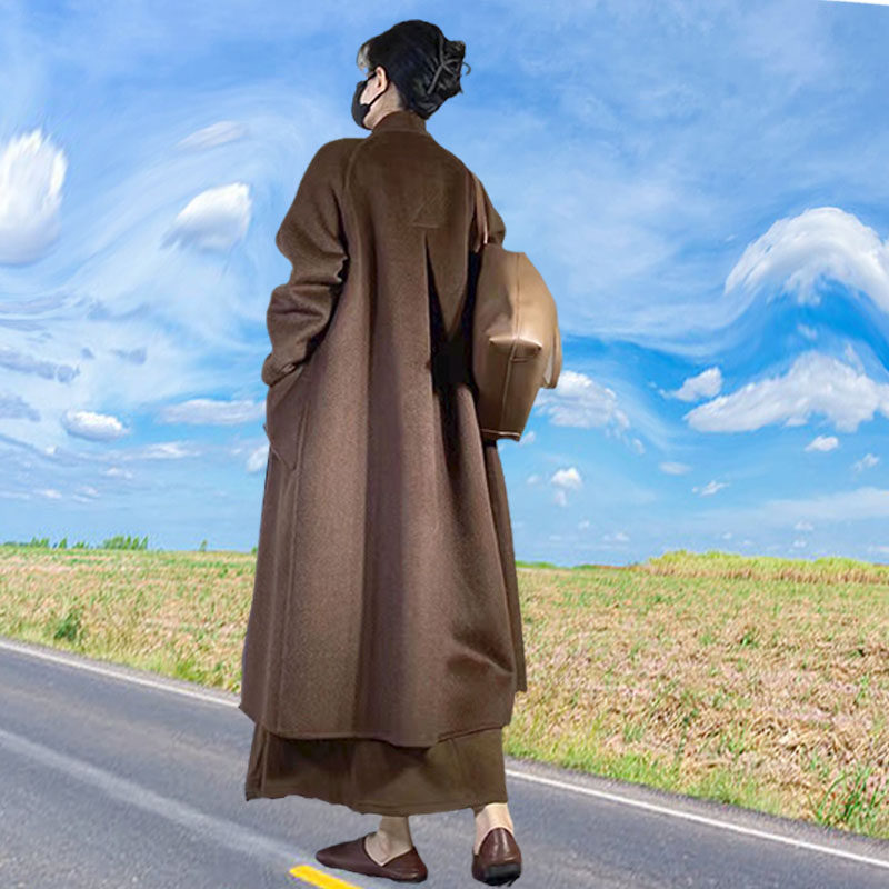 样板女双面绒大衣服装裁剪纸样复古长款棉服外套袍子打板来料加工