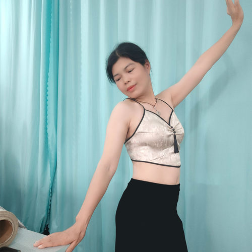 新中式国风美背吊带抹胸带胸垫