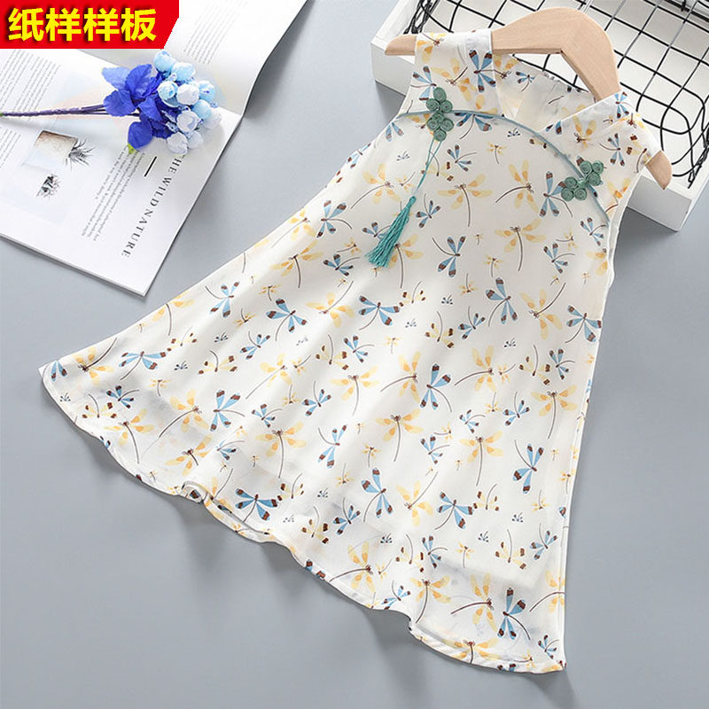 汉服纸样改良连衣裙女童服装裁剪打版亲子唐装中国旗袍裙样板图纸图片