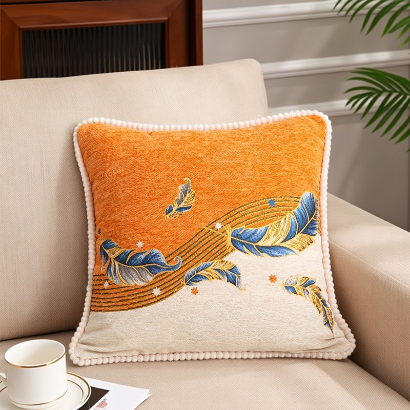 雪尼尔抱枕套家用客厅高档沙发靠垫卧室床头方枕办公护腰枕靠背垫