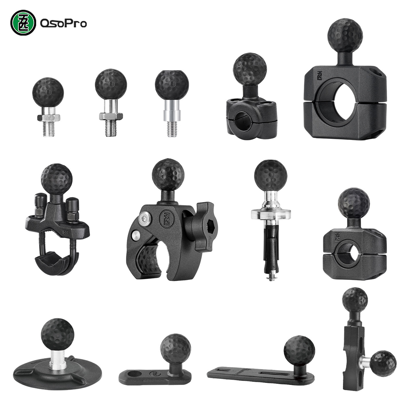 五匹osopro球头底座摩托车电动车手机支架对讲机水杯架改装配件