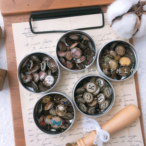 包邮 复古滴胶两脚钉套装剪贴scrapbook手工相册卡纸贺制作材料